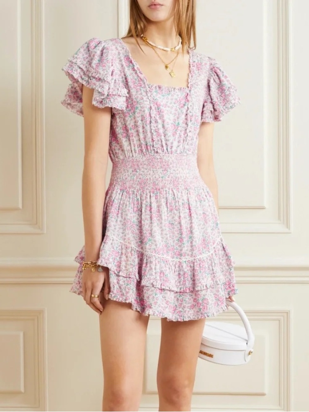 LoveShackFancy Pink Mini Dress Stanton | EUC | Size XS - Picture 3 of 13